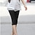 رخيصةأون ليغينج-نسائي سراويل شورت كابري خليط قطن خصر متوسط طول الساق أسود