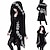 billige Cosplay-anime t-shirts og hættetrøjer til hverdagsbrug-dame gotisk hætteoverfrakke goth pige plus size retro vintage punk &amp; gothic frakke hættetrøje overtøj onsdag addams cosplay kostume fest langærmet frakke maskerade