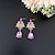 voordelige Kettingen-hot selling violet kristal drop ketting oorbellen bruids bruiloft sieraden set
