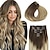 cheap Clip in Hair Extensions-Clip in Hair Extensions Walnut Brown to Ash Brown and Bleach Blonde 120g Clip in Hair Extensions Real Human Hair Straight Remy Hair Clip in Hair Extensions 14 inch 7pcs