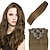 preiswerte Anklippbare Haarverlängerungen-Einclipsen Haarverlängerungen Echthaar 8St Packung Glatt Naturfarbe Haarverlängerungen