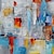 levne Abstraktní malby-ruční olejomalba plátno umělecká dekorace abstraktní nůž malba krajina modrá pro domácí dekoraci válcované bezrámové nenatažené malby