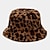 olcso Női kalapok-új téli vödörsapkák bolyhos szőrme férfiak női panama kalap divat meleg halász sapka többszínű leopárdmintás kalap
