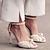 abordables Zapatos de boda-Mujer Zapatos de boda Zapatos blancos A Lunares Zapatos de novia Perla de Imitación Tacón de Aguja Puntera abierta Sensual Cuero Sintético PU Hebilla Blanco Champaña Azul