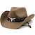 Χαμηλού Κόστους Γυναικεία καπέλα-γυναικεία καουμπόικα καπέλα έθνικ στυλ ψάθινη ζώνη καπέλων παναμά αγελάδα διακοσμούν δυτικά καπέλα
