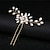 baratos Acessórios de penteados-Alfinete de cabelo de cristal pérola artesanal noiva coreana clipe em forma de u cocar de casamento acessórios para o cabelo