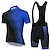 billige Tøjsæt til mænd-kortærmet cykeltrøje til mænd med bibshorts blå cykel 3d pude åndbar hurtigtørrende sportsbeklædning grafisk tøj