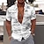 Недорогие мужские гавайские рубашки с отворотом-Муж. Рубашка Графическая рубашка Рубашка Алоха Кокосовая пальма Отложной Белый Коричневый Зеленый Черный+Белый 3D печать на открытом воздухе Для улицы Короткие рукава С принтом Кнопка вниз Одежда