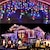 olcso LED szalagfények-led jégcsap lámpák 3/5m 256 led tündérfüzér lámpa kültéri napelemes függöny lámpák ablakhoz karácsonyi parti kerti udvar ünnepi dekor világítás távirányítóval