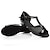 ieftine Pantofi Dans Latin-Fete Încălțăminte latină Pantofi De Dans Interior Profesional ChaCha Sequin Profesional Grosime călcâială Vârf rotund Buclă Centură-T Pentru copii Negru strălucitor
