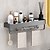 cheap Towel Bars-Toilet Storage Rack Hole Free Gun Gray Double-Layer Space Aluminum Toilet Wall Mounted Bathroom Storage Rack Towel Rack