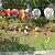 cheap Decorative Garden Stakes-Rainbow Hot Air Balloon Wind Strip Sequin Solid Color Windmill Cross-border Rotating Colorful Wind Spinner Outdoor Garden Decor