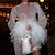 Χαμηλού Κόστους Γυναικεία Φορέματα-Γυναικεία Φόρεμα για πάρτυ Φόρεμα με παγιέτες Μίνι φόρεμα Ανθισμένο Ροζ Λευκό Μαύρο Μακρυμάνικο Μονόχρωμες Πούλιες Δίχτυ Φτερό Χειμώνας Φθινόπωρο Στρογγυλή Ψηλή Λαιμόκοψη Σέξι Μοντέρνα / Πάρτι