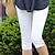 cheap Leggings-Women&#039;s Casual / Sporty Athleisure Capri shorts Calf-Length Pants Office / Career Leisure Sports Stretchy Plain Cotton Blend Comfort Mid Waist Slim White Black Khaki S M L XL XXL