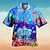 preiswerte Lagerhemden für Herren-Herren Hemd Camp-Shirt Grafik-Shirt Aloha-Shirt Unterwasserwelt Umlegekragen Meeresblau Blau Outdoor Strasse Kurzarm Button-Down Bedruckt Bekleidung Modisch Designer Casual Atmungsaktiv