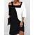 cheap Casual Dresses-Women&#039;s Short Mini Dress A Line Dress Black Half Sleeve Patchwork Color Block Cold Shoulder Fall Winter Fashion Modern 2022 S M L XL 2XL 3XL