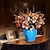 abordables Flores artificiales-poliéster estilo pastoral flor de mesa 2 ramo 30 cm / 12 &quot;, flores falsas para boda arco jardín pared fiesta en casa hotel oficina arreglo decoración