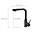 abordables Robinets de Cuisine-robinet d&#039;évier de cuisine noir mitigeur monotrou électrolytique coulissant/rétractable central robinets de cuisine contemporains avec modes jet et douche