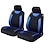 abordables Fundas de asiento para coche-Juego completo de tela de poliéster universal de 5 asientos Starfire, funda de asiento de coche negra y azul, protector de cojín, lavable