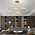 preiswerte Pendelleuchte-Moderne LED-Pendelleuchte, dimmbare 3-Ring-Kronleuchterbeleuchtung mit Fernbedienung, kreisförmige Hängelampe für Schlafzimmer, Küche, Insel, Wohnzimmer, Esszimmer, Foyer