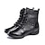 cheap Dance Boots-Women&#039;s Dance Boots Performance Square Dance Fashion Split Sole Mesh Thick Heel Round Toe Lace-up Adults&#039; Mesh leather