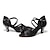 billige Latinsko-kvinders dansesko satin latin sko krystaller hæl / sneaker slim høj hæl sort / khaki