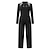 cheap Women&#039;s Jumpsuits-Women&#039;s Jumpsuit Lace Solid Color Crew Neck Elegant Daily Vacation Straight Regular Fit Long Sleeve Black S M L Spring