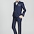 cheap Sets-4 Pieces  Kids Boys Blazer Pants Formal Set Long Sleeve Clothing Set Solid Color Party Vacation Fashion Gentle Regular 3-13 Years Black Navy Blue
