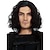 cheap Movie Character Wigs-Fantasy Northern Warrior Men's Shoulder-Length Curly Black Cosplay Halloween Wig