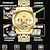voordelige Mechanische Horloges-tevise mechanisch horloge voor mannen analoog automatisch horloge zelfopwindend herenhorloge stijlvolle formele stijl waterdichte kalender noctilucent roestvrijstalen polshorloge
