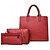 cheap Bag Sets-Women&#039;s Bag Set PU Leather Going out Office &amp; Career Zipper Solid Color Black Red Brown