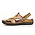 cheap Men&#039;s Handmade Shoes-Men&#039;s Sandals Leather Sandals Slingback Sandals Handmade Shoes Comfort Shoes Upstream Shoes Casual Outdoor Daily Cowhide Breathable Waterproof Non-slipping Loafer Light Brown Dark Brown Black Summer