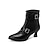 cheap Ankle Boots-Women&#039;s Boots Plus Size Heel Boots Party Work Daily Solid Color Solid Colored Booties Ankle Boots Winter Buckle Kitten Heel Pointed Toe Elegant Minimalism PU Leather Denim Zipper Black White Blue