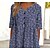 cheap Midi Dresses-Women&#039;s Midi Dress Casual Dress A Line Dress Blue Black Half Sleeve Button Print Floral Crew Neck Spring Summer Casual Modern 2022 S M L XL XXL 3XL / Cotton