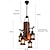 cheap Lantern Design-Wooden Retro Chandelier Industrial Retro Chandelier Black Metal Bedroom Dining Room Suspension Lantern Frame with Glass Shade House Loft Bar Coffee Decoration Chandelier Accessories, E27