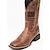 billiga Cowboy &amp; Western Boots-Herr Unisex Stövlar Skal Skor Cowboystövlar Vintage Dagligen PU Stövletter Svart Brun Höst Vinter / Fyrkantig tå