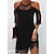 cheap Mini Dresses-Women&#039;s Short Mini Dress A Line Dress Black Half Sleeve Lace Hollow Out Pure Color Crew Neck Spring Summer Stylish 2022 S M L XL XXL 3XL / Cotton