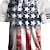 preiswerte Poloshirts für Herren-Herren Poloshirt Golfhemd Amerikanische Flagge Umlegekragen Weiß 3D-Druck Strasse Täglich Kurzarm 3D Button-Down Bekleidung Modisch Brautkleider schlicht Komfortabel