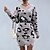 cheap Women&#039;s Dresses-Women&#039;s Sweater Dress Shift Dress khaki Long Sleeve Leopard Knit Winter Fall V Neck Stylish Casual Fall Dress Loose Fit 2022 S M L / Winter Dress