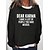 cheap Hoodies &amp; Sweatshirts-Women&#039;s Pullover Print Basic Casual Black Khaki Light Blue Letter Casual Loose Fit Long Sleeve Crew Neck S M L XL XXL 3XL