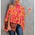 cheap Blouses &amp; Shirts-Women&#039;s Shirt Blouse Pink Orange Gold Print Graphic Floral Casual Daily Sleeveless Off Shoulder Vintage Elegant Casual Regular S