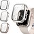 billige Smartwatchetui-3-pak skærmbeskytter etui kompatibelt med apple watch serie 7 / se / 6/5/4/3/2/1 iwatch beskyttende ansigtsdæksel hærdet glasfilm hård kofanger kvinder mænd ultratynd skærm