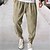 cheap Linen Pants-Men&#039;s Joggers Linen Pants Trousers Summer Pants Drawstring Elastic Waist Front Pocket Plain Comfort Soft Casual Daily Linen / Cotton Blend Fashion Big and Tall Black Army Green