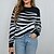cheap Sweaters-Women&#039;s Pullover Sweater Jumper Jumper Ribbed Knit Stripe Knitted Crew Neck Striped Outdoor Daily Stylish Casual Winter Fall Black White S M L