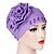 voordelige Dameshoeden-12 kleuren vrouwen nieuwe mode kant bloem decoratie met kralen effen sjaal cap moslim hoofd wrap chemo elastische tulband bandana dames haaraccessoires