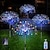 voordelige Pathway Lights &amp; Lanterns-4 pack solar vuurwerk tuinverlichting kerst buitendecoratie starburst pad lichten 480 leds een aangedreven vier outdoor koperdraad waterdichte vuurwerk lichten met afstandsbediening 8 modi verlichting