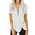 Недорогие Базовые плечевые изделия для женщин-женская повседневная футболка с короткими рукавами и v-образным вырезом на молнии и пуговицах