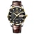 お買い得  クォーツ腕時計-Poedagar 高品質メンズクォーツ時計ファッション高級カジュアルメンズアナログ腕時計レザーストラップカレンダー日付週発光防水クォーツメンズ腕時計