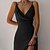 cheap Casual Dresses-Women&#039;s Maxi long Dress A Line Dress Black Sleeveless Ruched Solid Color V Neck Spaghetti Strap Spring Summer Elegant Casual 2022 S M L XL XXL 3XL / Slim