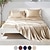 preiswerte Bettlakensets-4-teiliges Bettlaken-Set mit tiefen Taschen, luxuriöser Seidensatin, kühlend, weich, einfarbig, beinhaltet 1 Bettlaken, 1 Spannbettlaken, 2 Kissenbezüge